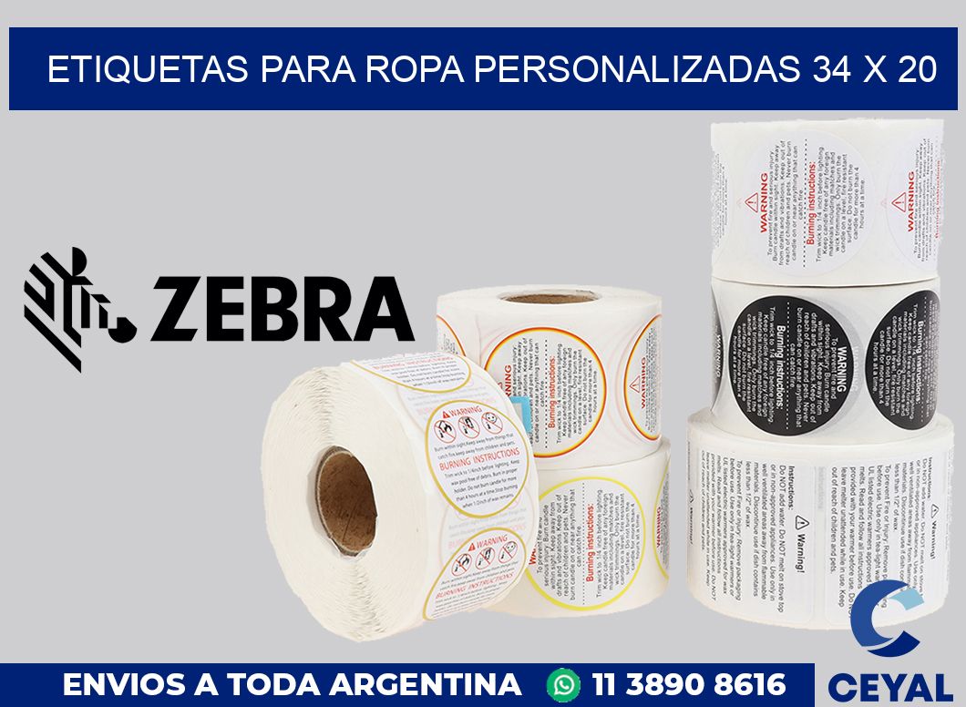etiquetas para ropa personalizadas 34 x 20