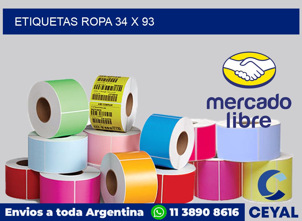 etiquetas ropa 34 x 93