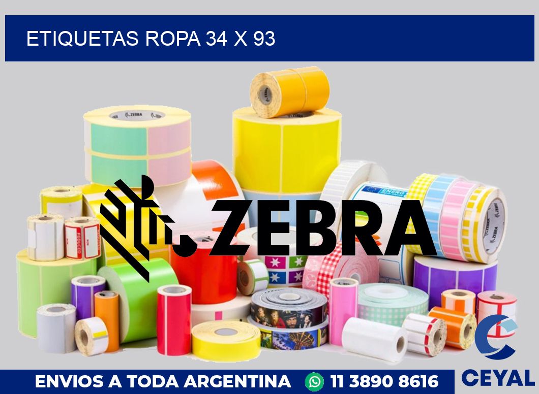 etiquetas ropa 34 x 93