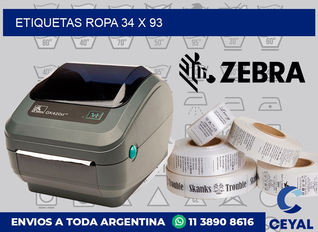 etiquetas ropa 34 x 93