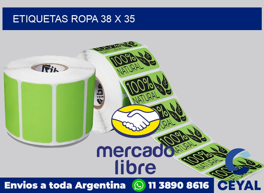 etiquetas ropa 38 x 35