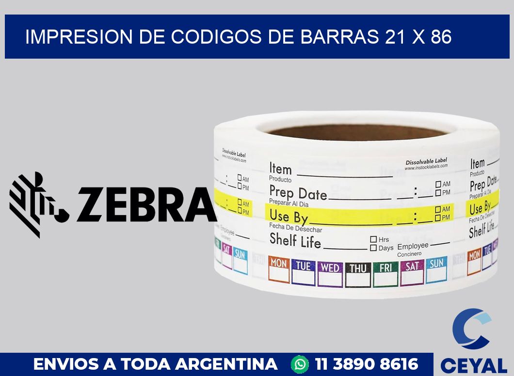 impresion de codigos de barras 21 x 86