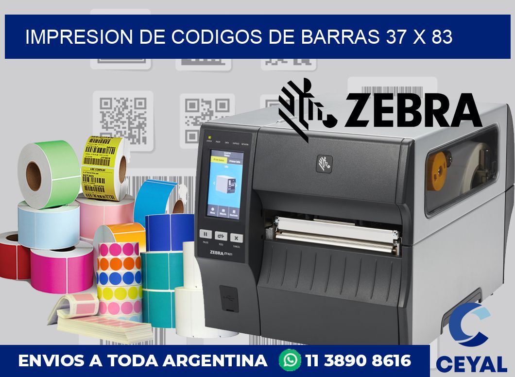 impresion de codigos de barras 37 x 83