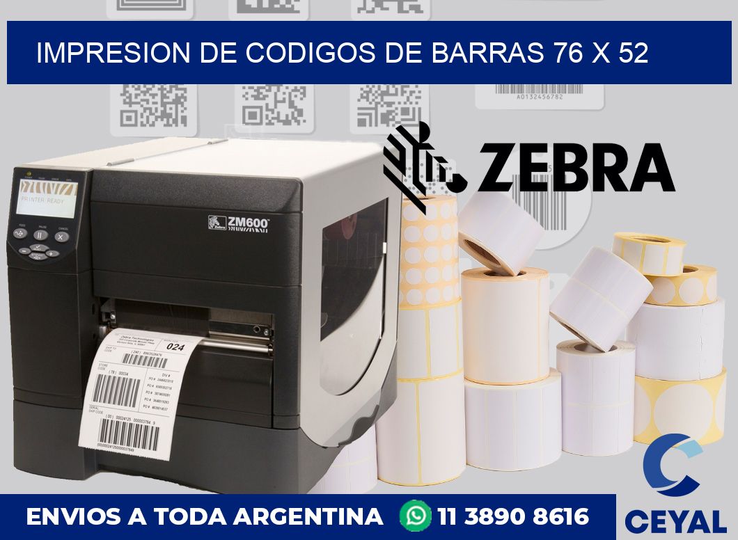 impresion de codigos de barras 76 x 52