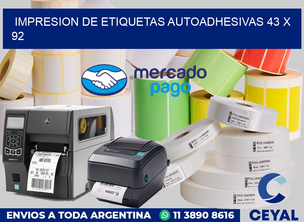 impresion de etiquetas autoadhesivas 43 x 92