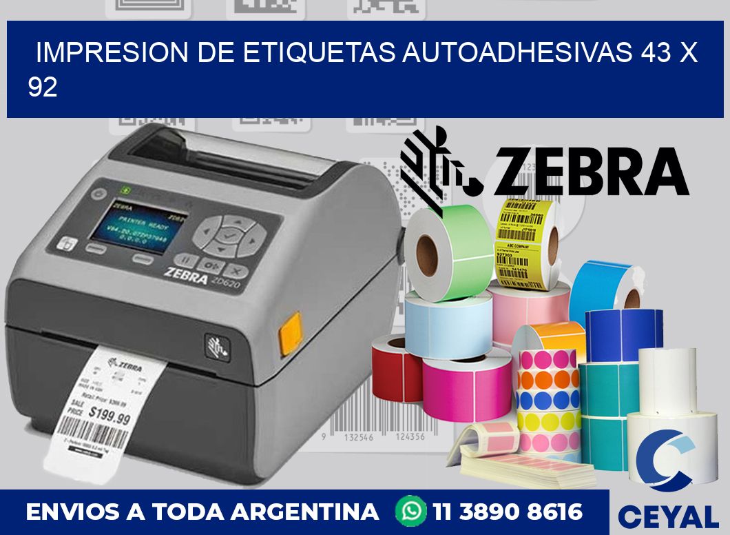 impresion de etiquetas autoadhesivas 43 x 92