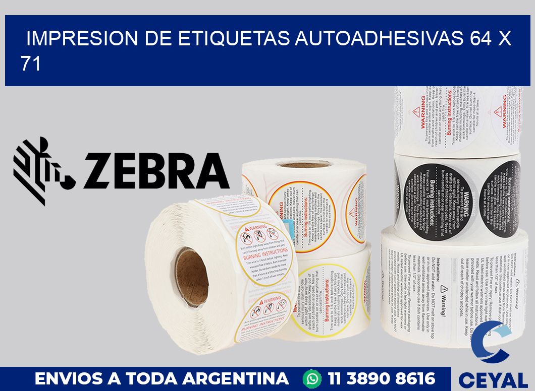 impresion de etiquetas autoadhesivas 64 x 71