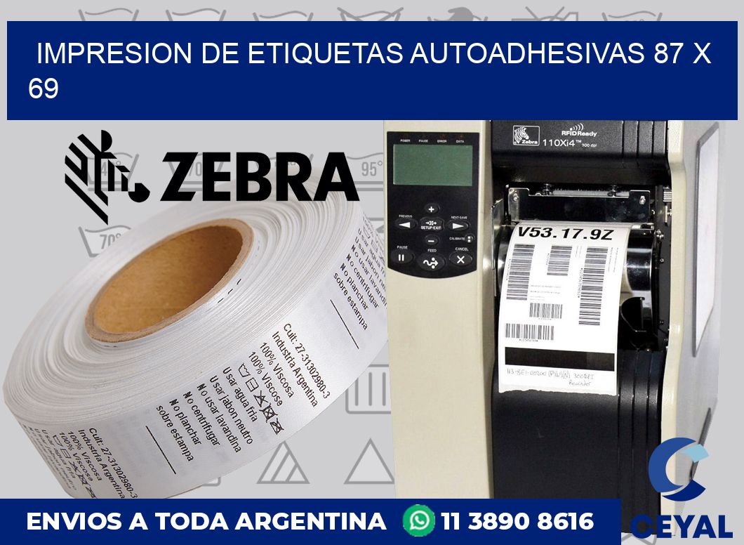 impresion de etiquetas autoadhesivas 87 x 69