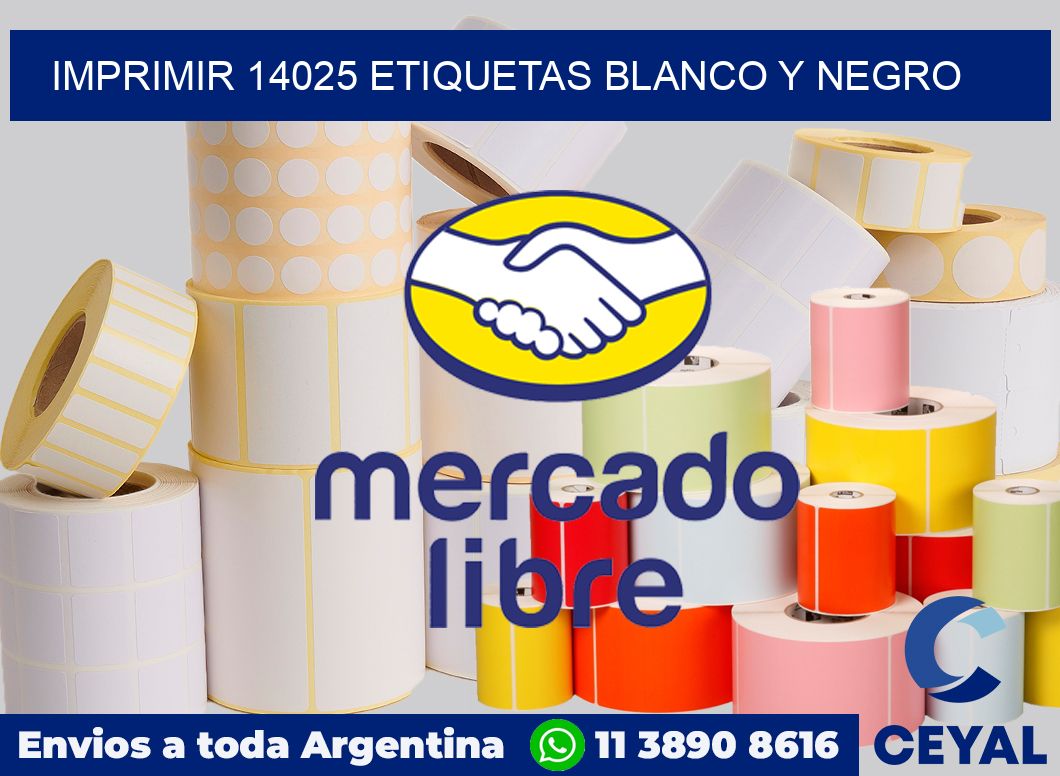 imprimir 14025 etiquetas blanco y negro