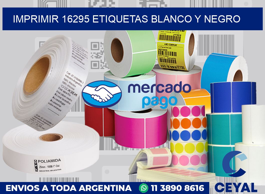 imprimir 16295 etiquetas blanco y negro