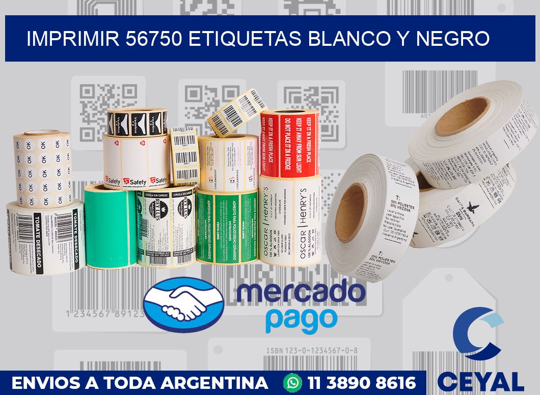 imprimir 56750 etiquetas blanco y negro