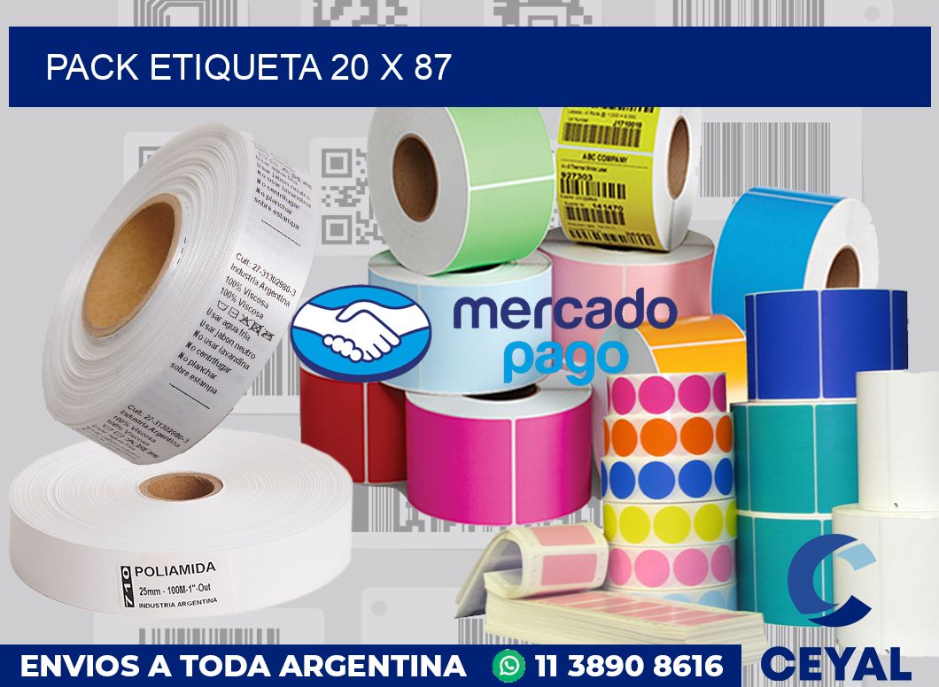 pack etiqueta 20 x 87