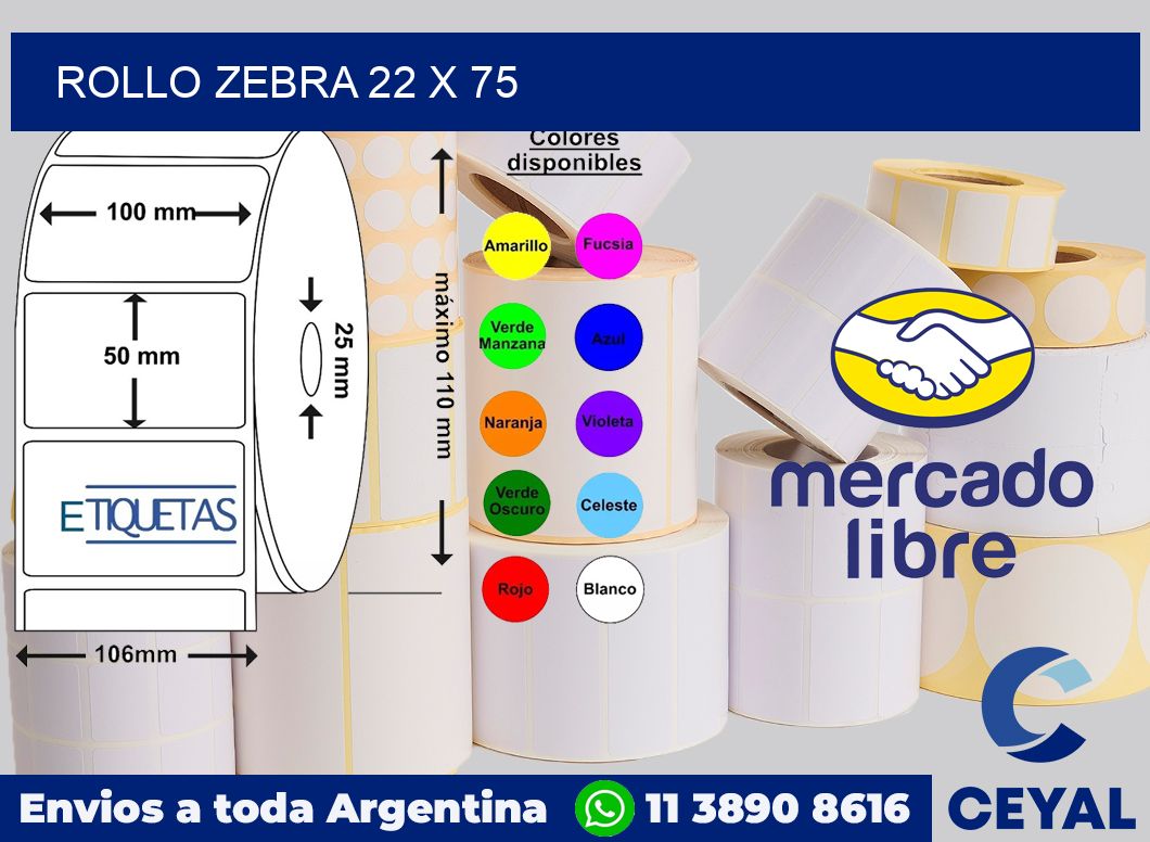 rollo zebra 22 x 75