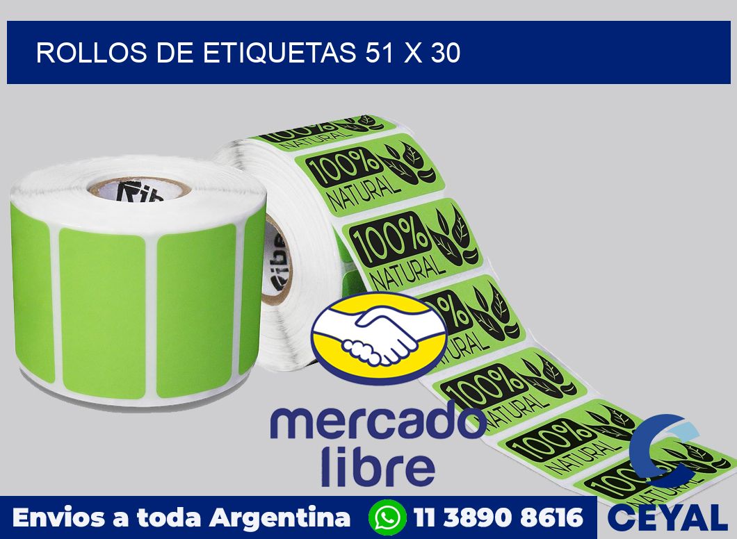 rollos de etiquetas 51 x 30