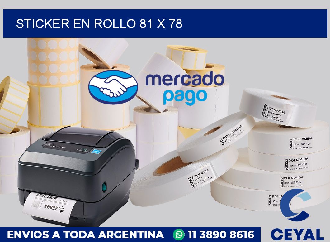 sticker en rollo 81 x 78