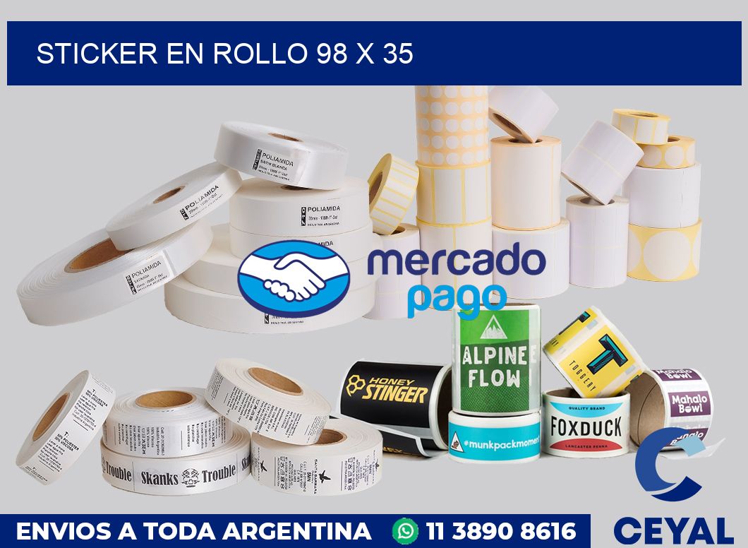 sticker en rollo 98 x 35