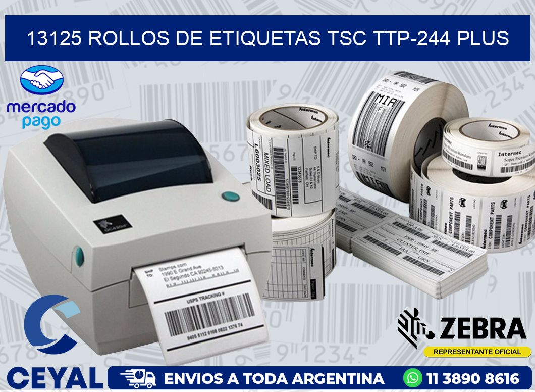 13125 ROLLOS DE ETIQUETAS TSC TTP-244 PLUS