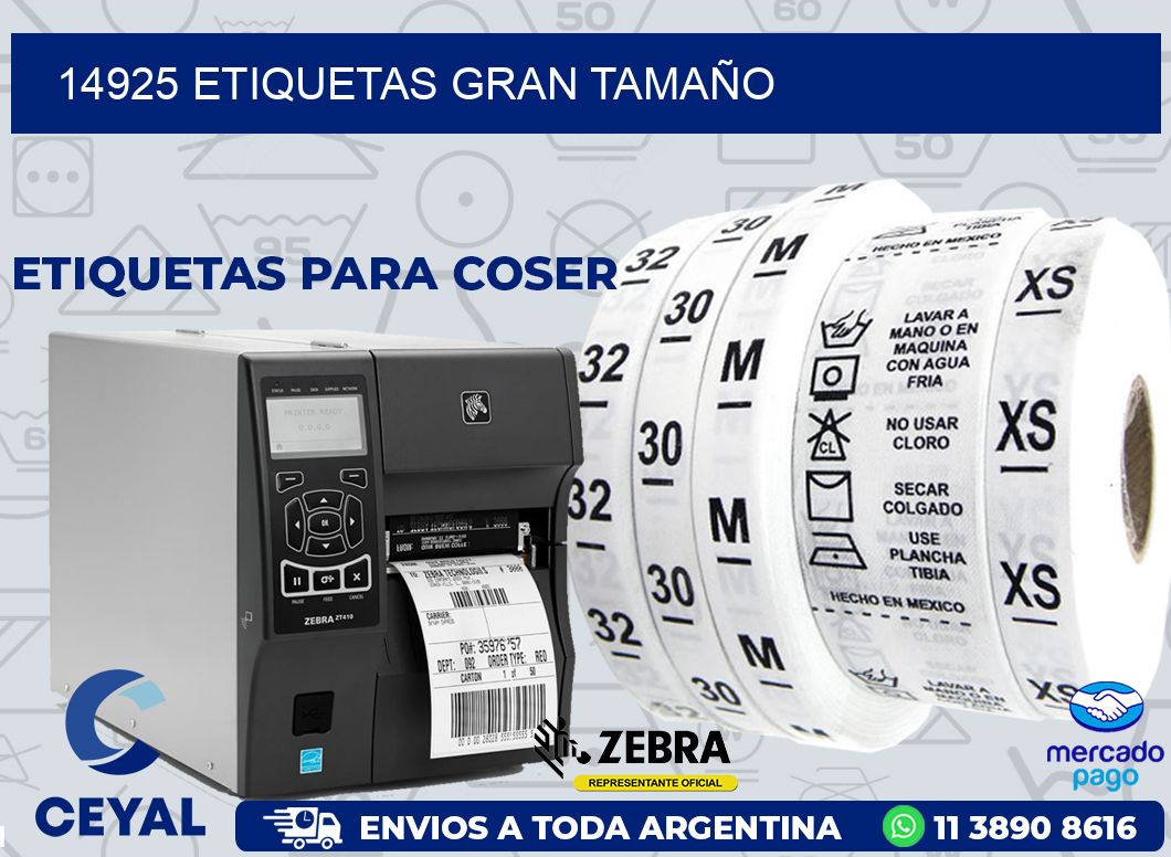 14925 ETIQUETAS GRAN TAMAÑO