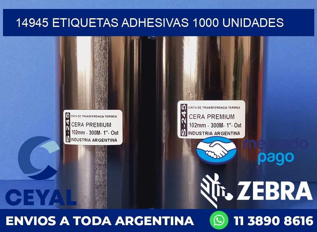 14945 ETIQUETAS ADHESIVAS 1000 UNIDADES