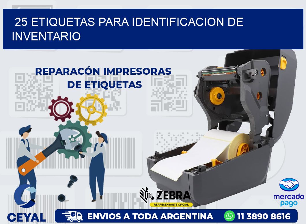 25 ETIQUETAS PARA IDENTIFICACION DE INVENTARIO