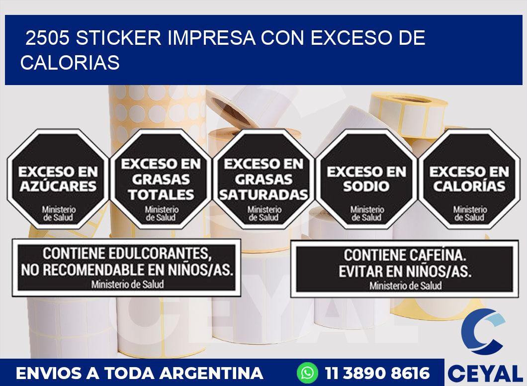 2505 STICKER IMPRESA CON EXCESO DE CALORIAS