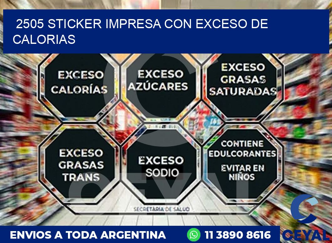 2505 STICKER IMPRESA CON EXCESO DE CALORIAS