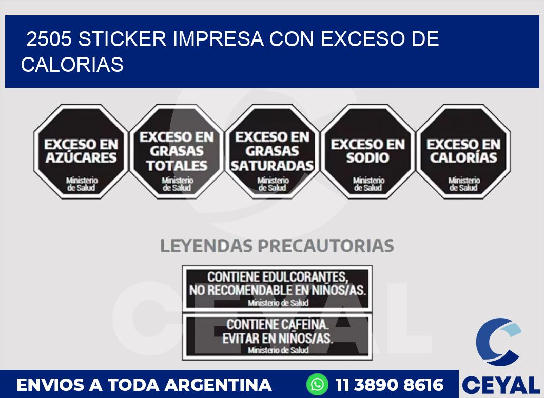 2505 STICKER IMPRESA CON EXCESO DE CALORIAS