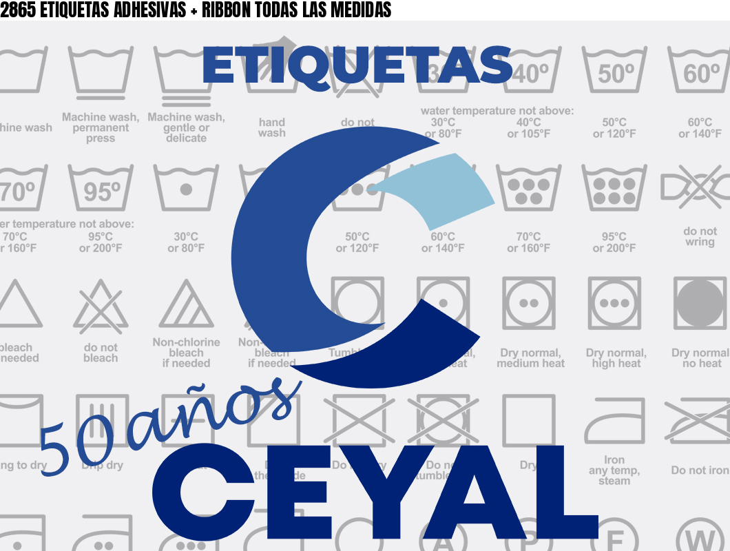 2865 ETIQUETAS ADHESIVAS + RIBBON TODAS LAS MEDIDAS