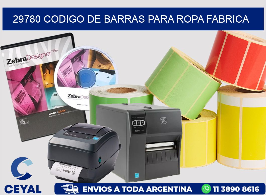 29780 CODIGO DE BARRAS PARA ROPA FABRICA