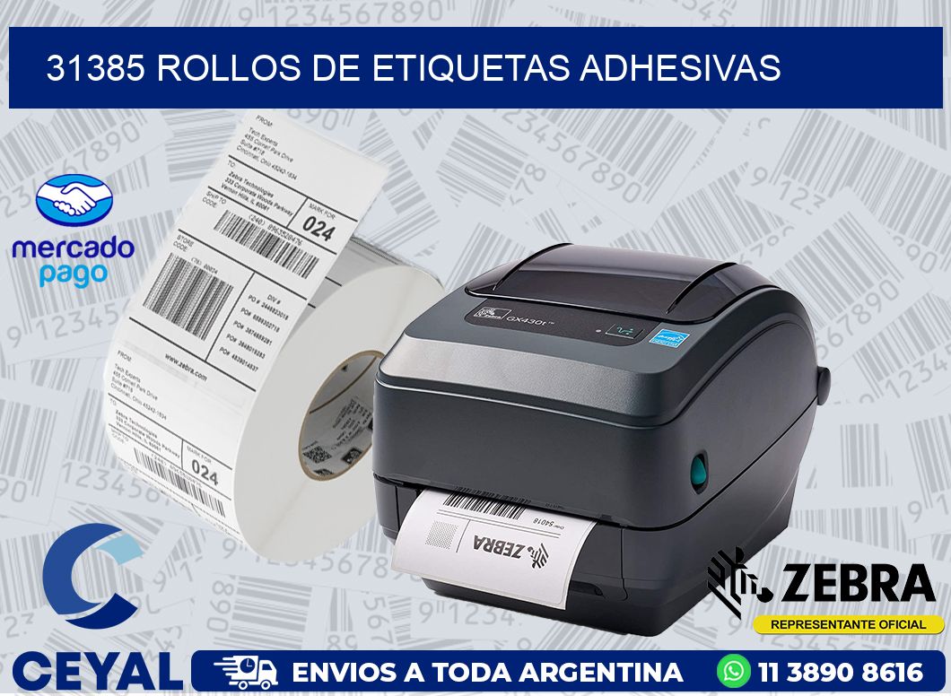 31385 ROLLOS DE ETIQUETAS ADHESIVAS