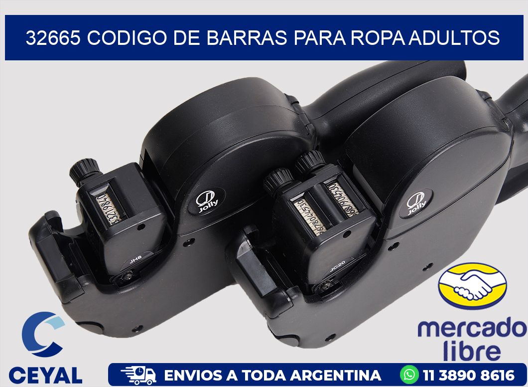 32665 CODIGO DE BARRAS PARA ROPA ADULTOS