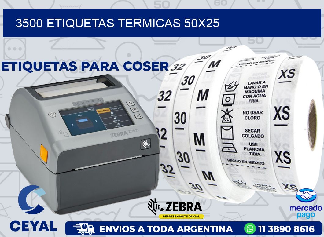 3500 ETIQUETAS TERMICAS 50X25