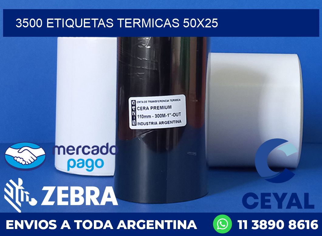 3500 ETIQUETAS TERMICAS 50X25