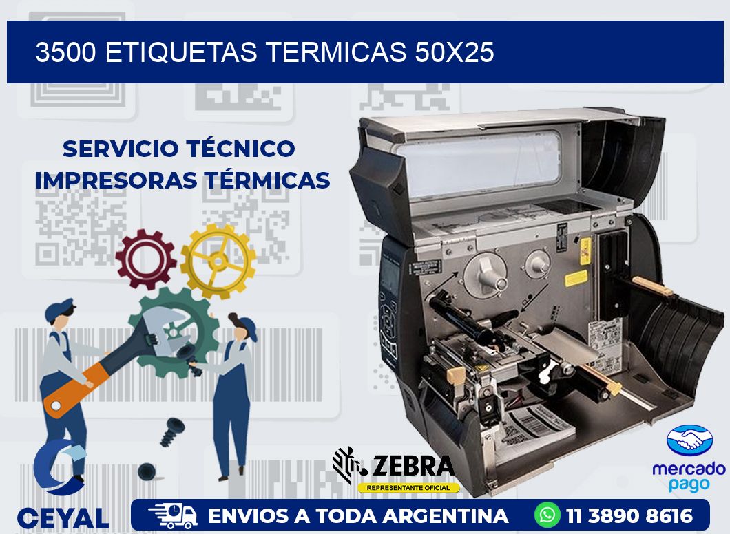3500 ETIQUETAS TERMICAS 50X25