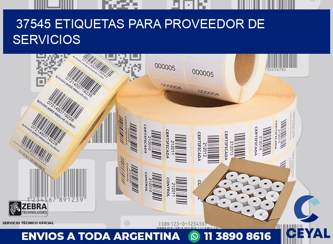 37545 ETIQUETAS PARA PROVEEDOR DE SERVICIOS