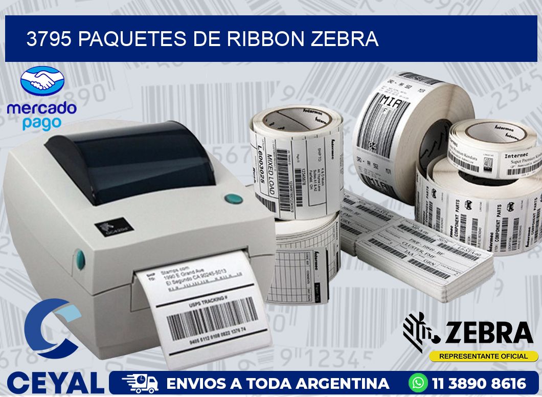 3795 PAQUETES DE RIBBON ZEBRA