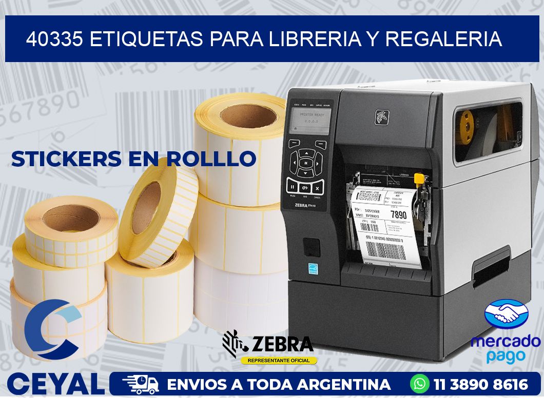 40335 ETIQUETAS PARA LIBRERIA Y REGALERIA