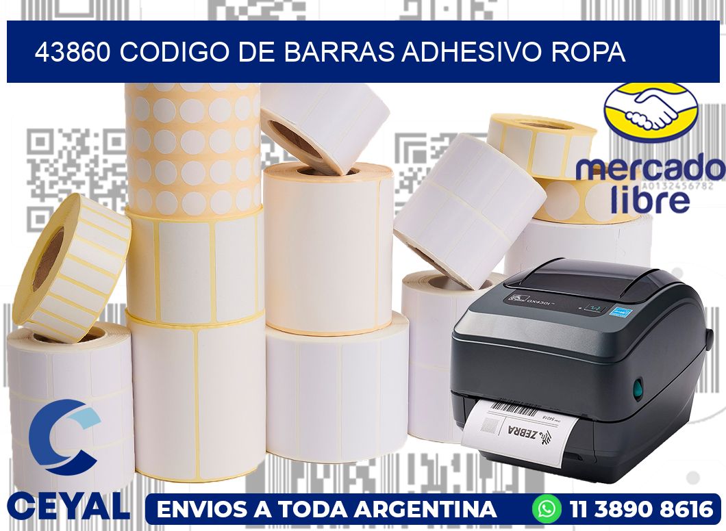 43860 CODIGO DE BARRAS ADHESIVO ROPA