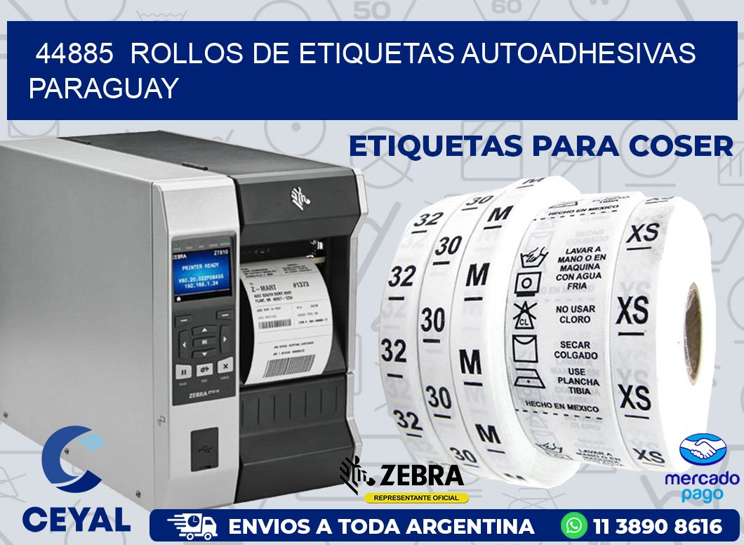 44885 ROLLOS DE ETIQUETAS AUTOADHESIVAS PARAGUAY