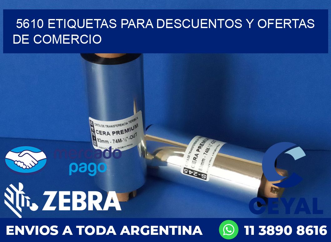 5610 ETIQUETAS PARA DESCUENTOS Y OFERTAS DE COMERCIO