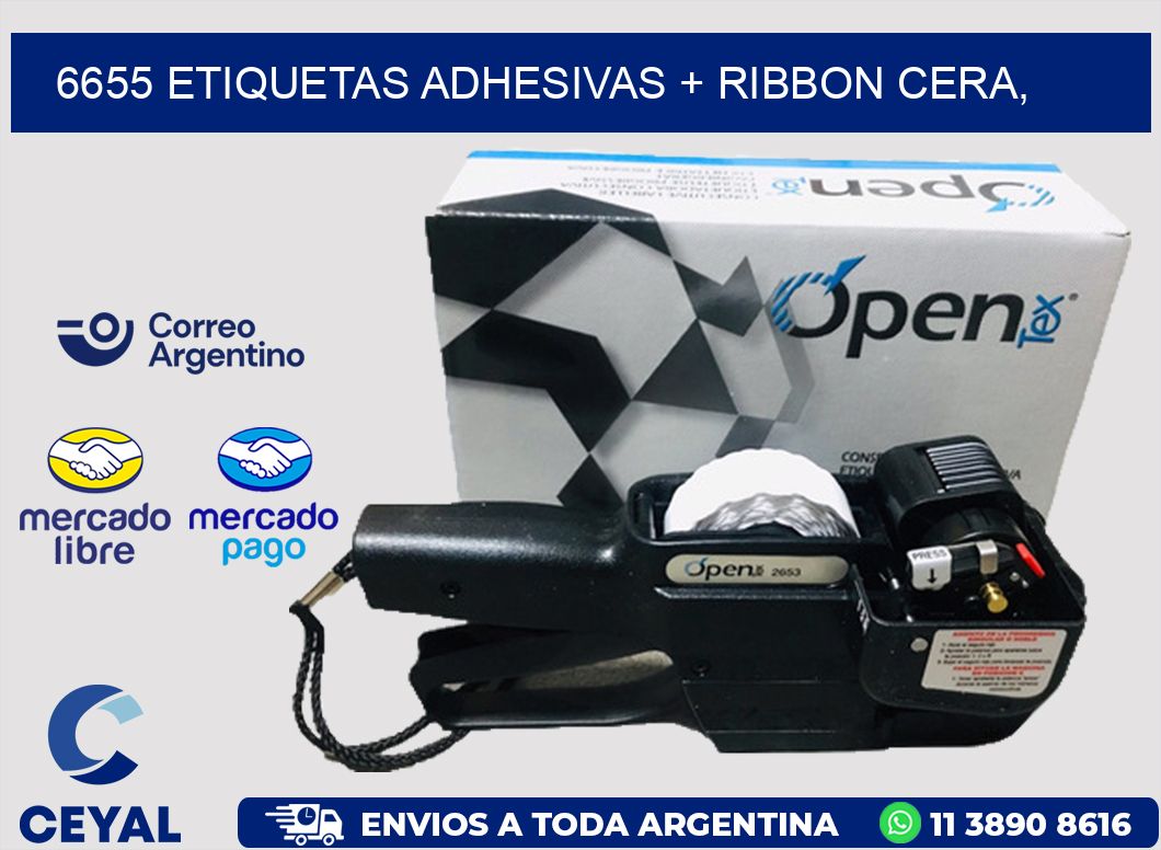 6655 ETIQUETAS ADHESIVAS + RIBBON CERA,
