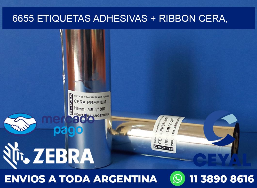 6655 ETIQUETAS ADHESIVAS + RIBBON CERA,