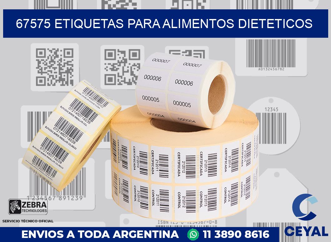 67575 ETIQUETAS PARA ALIMENTOS DIETETICOS
