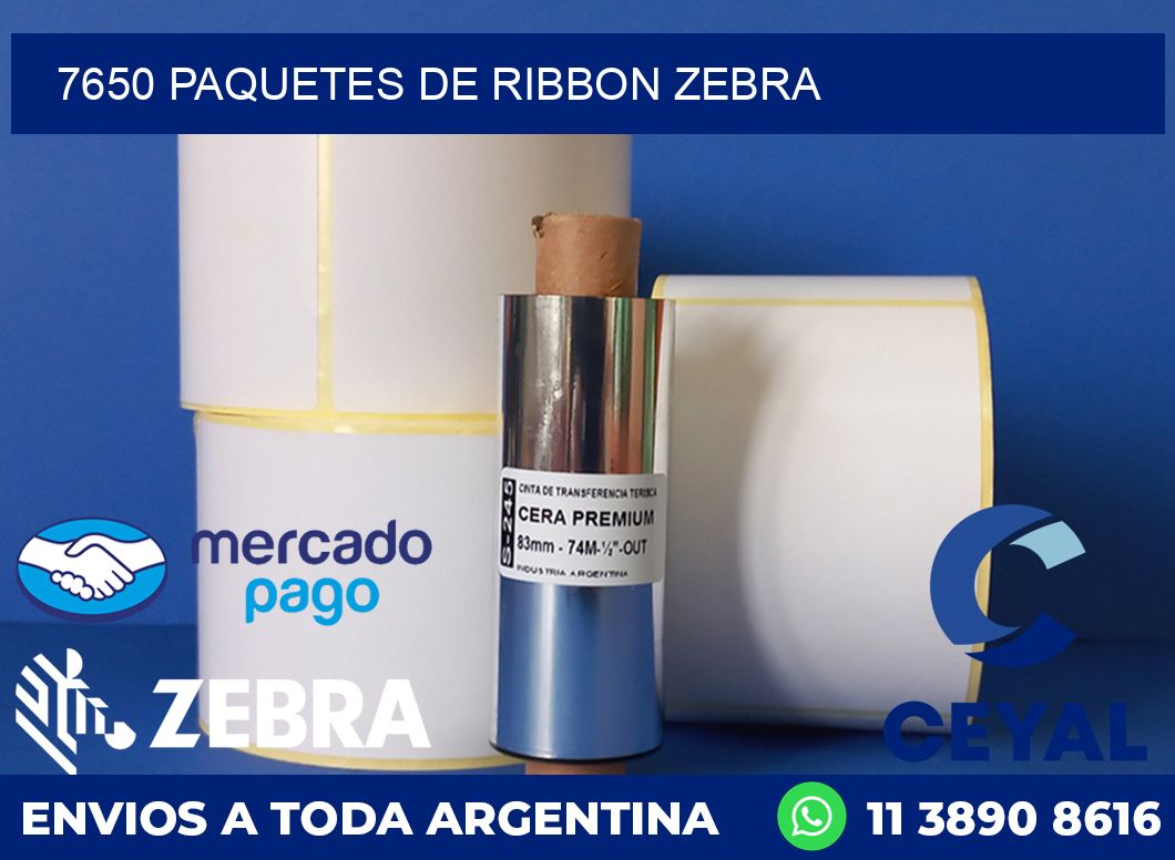 7650 PAQUETES DE RIBBON ZEBRA