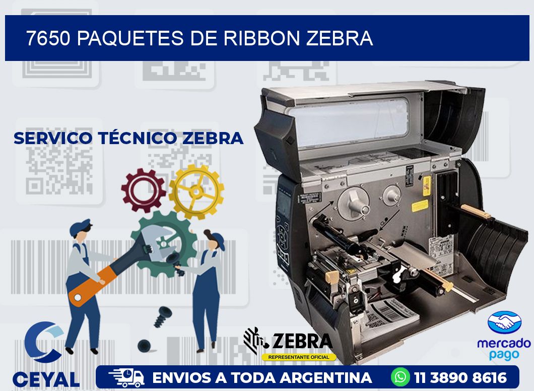 7650 PAQUETES DE RIBBON ZEBRA