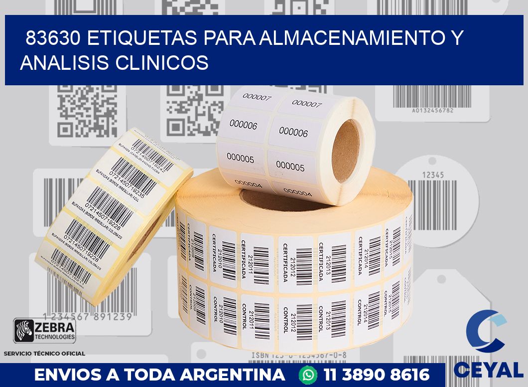 83630 ETIQUETAS PARA ALMACENAMIENTO Y ANALISIS CLINICOS