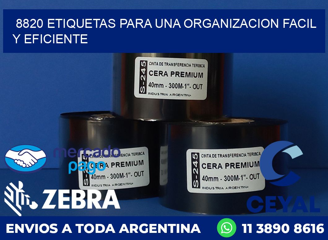8820 ETIQUETAS PARA UNA ORGANIZACION FACIL Y EFICIENTE