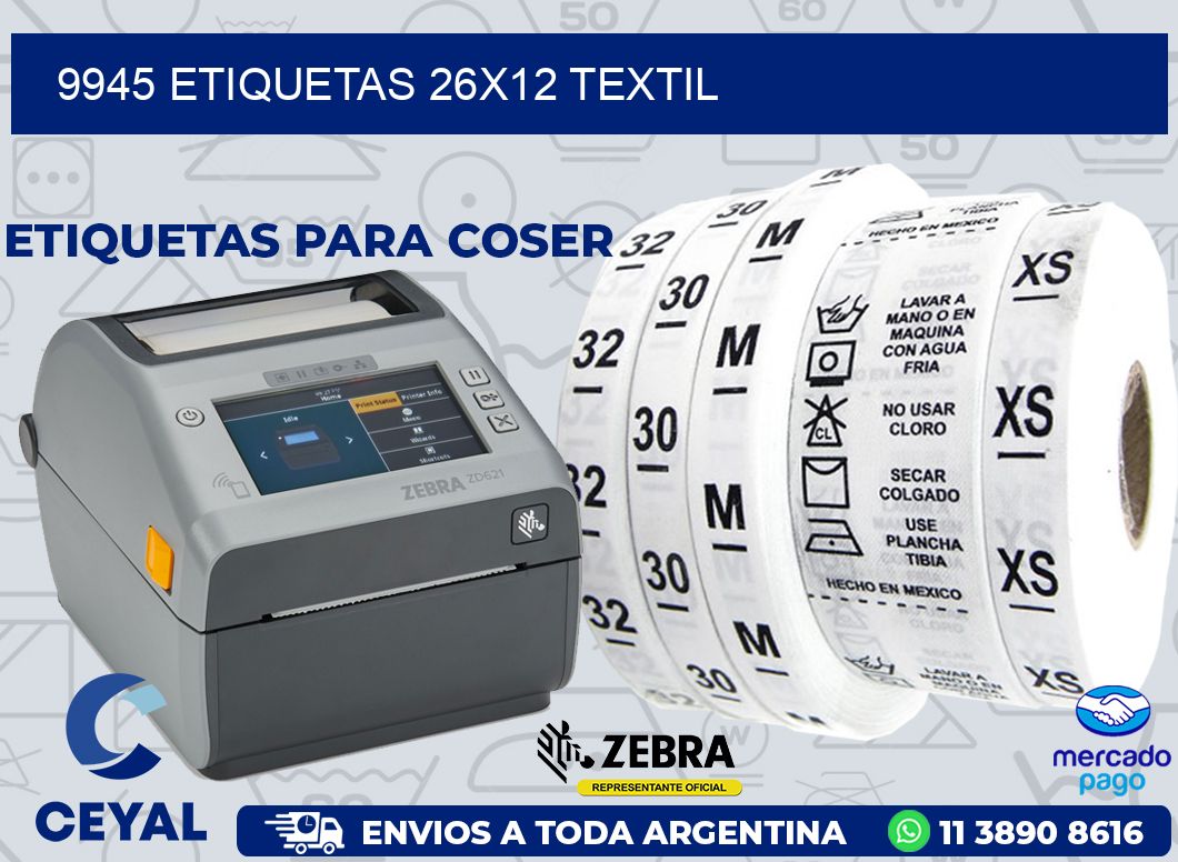 9945 ETIQUETAS 26X12 TEXTIL