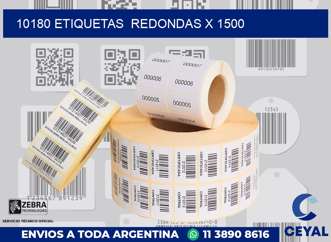 10180 etiquetas redondas x 1500
