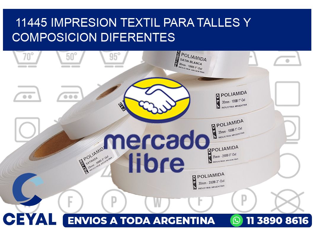 11445 IMPRESION TEXTIL PARA TALLES Y COMPOSICION DIFERENTES